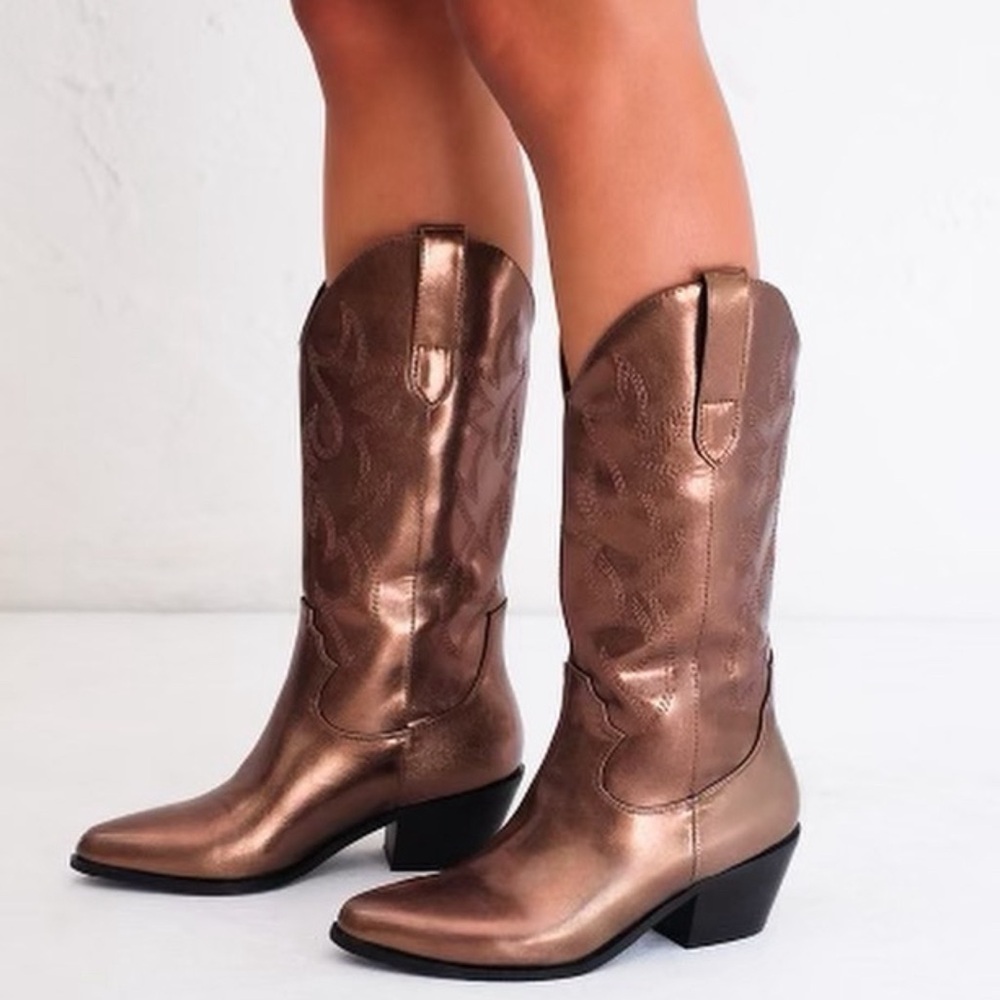 Billini bronzed western cowgirl boots - brand new in box